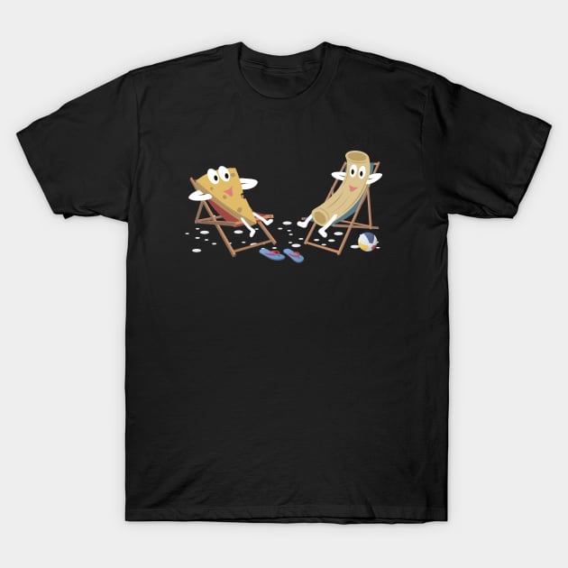 Mac and Cheese on Lounge Deck Chair T-Shirt by almostbrand
